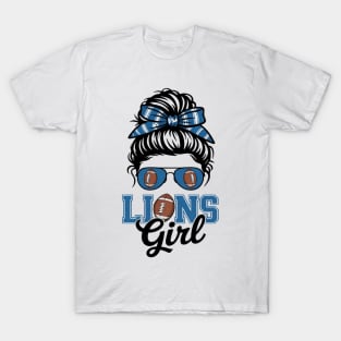 Lions Girl Messy Bun T-Shirt